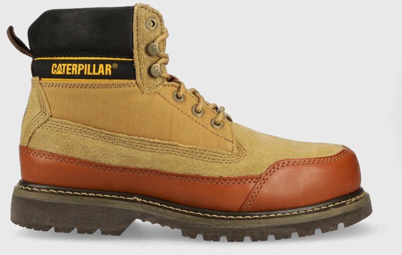 Členkové topánky Caterpillar Utah x Nigel Cabourn pánske, béžová farba