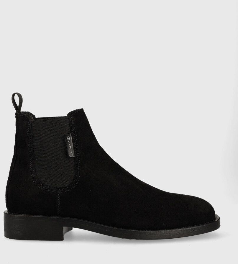 Semišové topánky chelsea Gant Brockwill pánske, čierna farba