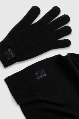 Šál Hollister Co. pánsky, čierna farba, jednofarebný