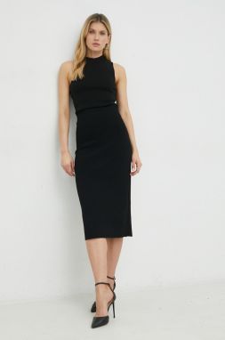 Sukňa Victoria Beckham čierna farba, mini, puzdrová