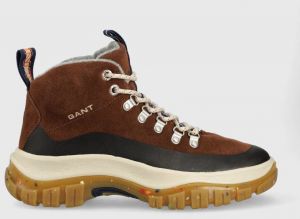 Semišové topánky Gant Hillark hnedá farba