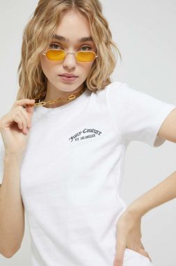 Bavlnené tričko Juicy Couture biela farba