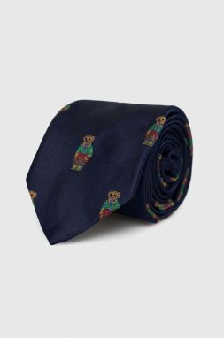 Hodvábna kravata Polo Ralph Lauren tmavomodrá farba