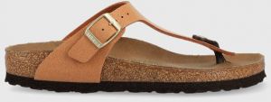 Žabky Birkenstock GIZEH BS dámske, hnedá farba, na plochom podpätku