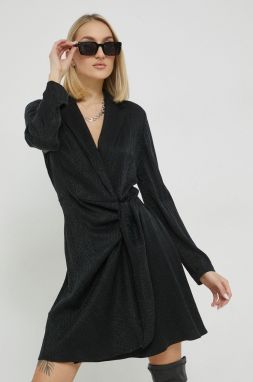 Šaty HUGO čierna farba, mini, áčkový strih