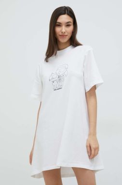 Pyžamová košeľa Karl Lagerfeld dámska, biela farba