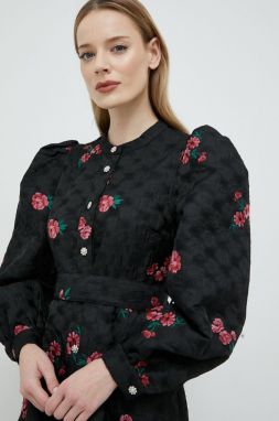 Šaty Custommade Lynett čierna farba, mini, áčkový strih