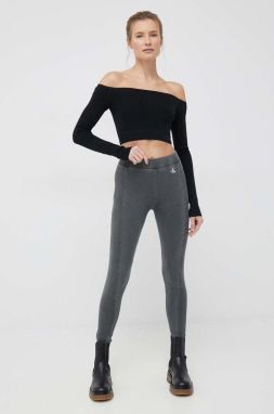 Legíny Calvin Klein Jeans dámske, šedá farba, jednofarebné