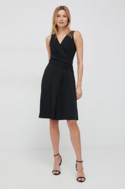 Šaty Lauren Ralph Lauren čierna farba, mini, áčkový strih