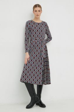 Šaty Weekend Max Mara tmavomodrá farba, midi, áčkový strih