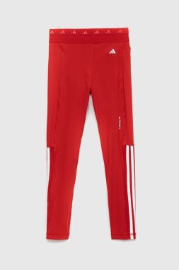 Tréningové legíny adidas Performance Glam dámske, červená farba, s nášivkou