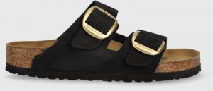 Semišové šľapky Birkenstock ARIZONA BIG BUCKLE dámske, čierna farba, 1023239