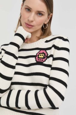 Sveter MAX&Co. x Tamagotchi dámsky, biela farba