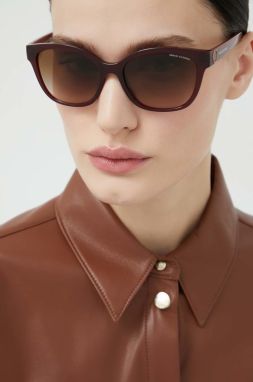 Slnečné okuliare Armani Exchange dámske, hnedá farba