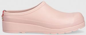 Šľapky Hunter Womens Play Clog dámske, ružová farba, na platforme, WFF1002RMA