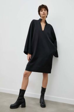 Vlnené šaty By Malene Birger čierna farba, mini, oversize