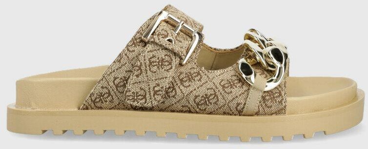 Šľapky Guess FATEMA2 dámske, béžová farba, FL6FT2 FAL03