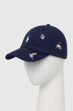 Bavlnená šiltovka Polo Ralph Lauren tmavomodrá farba, vzorovaná