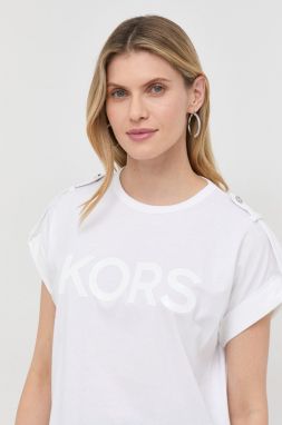 Bavlnené tričko MICHAEL Michael Kors Biela farba