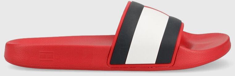 Šľapky Tommy Hilfiger RUBBER TH FLAG POOL SLIDE pánske, červená farba, FM0FM04263