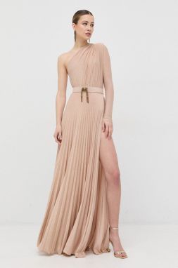Šaty Elisabetta Franchi ružová farba, maxi, áčkový strih