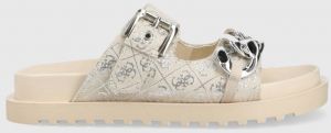 Šľapky Guess FATEMA dámske, béžová farba, FL6FAT FAL03