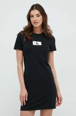 Nočná košeľa Calvin Klein Underwear dámska, čierna farba