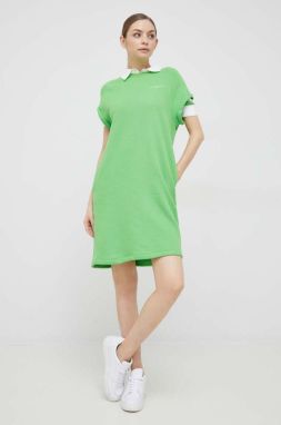 Šaty Tommy Hilfiger zelená farba, mini, rovný strih