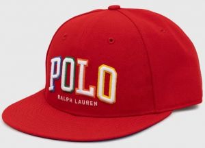 Šiltovka Polo Ralph Lauren červená farba, s nášivkou