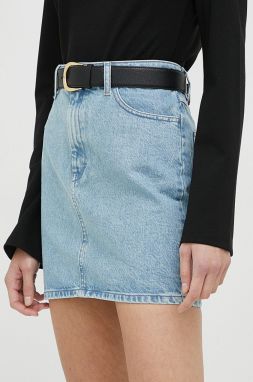 Rifľová sukňa Gestuz Leia mini, puzdrová