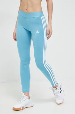 Legíny adidas dámske, tyrkysová farba, s nášivkou