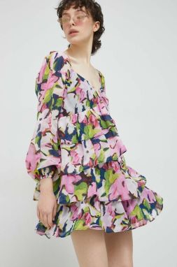 Šaty Abercrombie & Fitch tmavomodrá farba, mini, áčkový strih