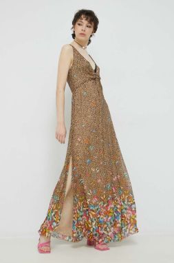 Hodvábne šaty Blugirl Blumarine maxi, rovný strih