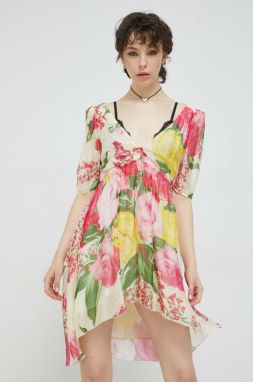 Hodvábne šaty Blugirl Blumarine mini, áčkový strih