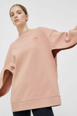 Tepláková mikina adidas by Stella McCartney oranžová farba, jednofarebná