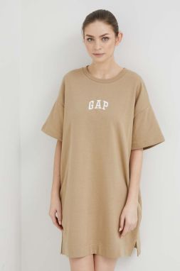 Šaty GAP béžová farba, mini, oversize