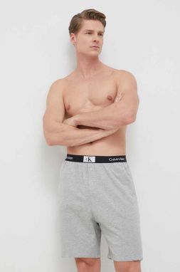 Bavlnené Pyžamové šortky Calvin Klein Underwear šedá farba, melanžová