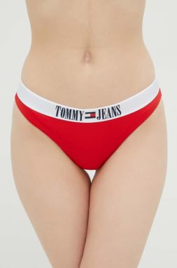 Plavkové nohavičky Tommy Jeans červená farba