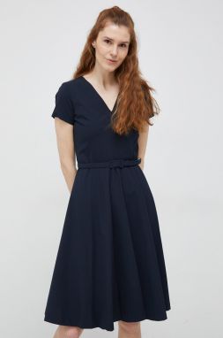 Šaty Lauren Ralph Lauren tmavomodrá farba, midi, áčkový strih