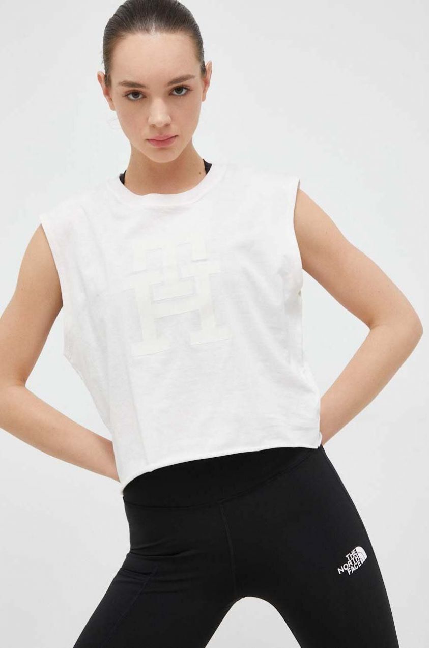 Top Tommy Hilfiger dámsky, béžová farba