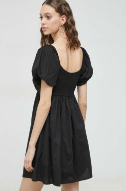 Šaty Hollister Co. čierna farba, mini, áčkový strih