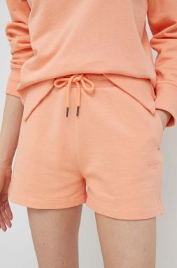 Bavlnené šortky Pepe Jeans Whitney oranžová farba, jednofarebné, vysoký pás