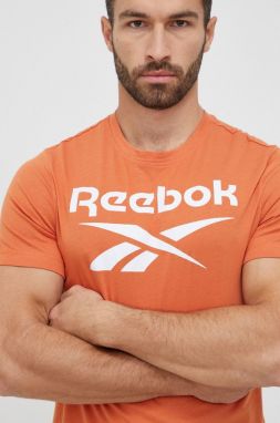 Bavlnené tričko Reebok oranžová farba, s potlačou