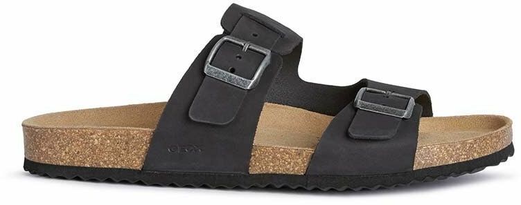 Semišové šľapky Geox U SANDAL GHITA B pánske, čierna farba, U159VB 00032 C9999