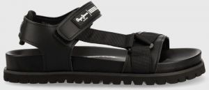 Sandále Pepe Jeans URBAN pánske, čierna farba, PMS90102