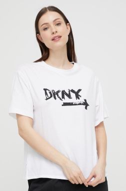 Pyžamové tričko Dkny biela farba