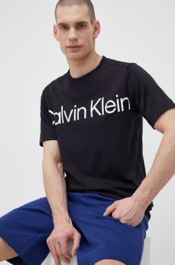 Tréningové tričko Calvin Klein Performance Effect čierna farba, s potlačou
