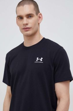 Tréningové tričko Under Armour Logo Embroidered čierna farba, jednofarebný