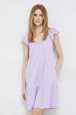 Šaty GAP fialová farba, mini, rovný strih