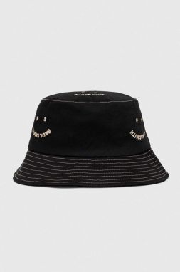 Bavlnený klobúk PS Paul Smith čierna farba, bavlnený